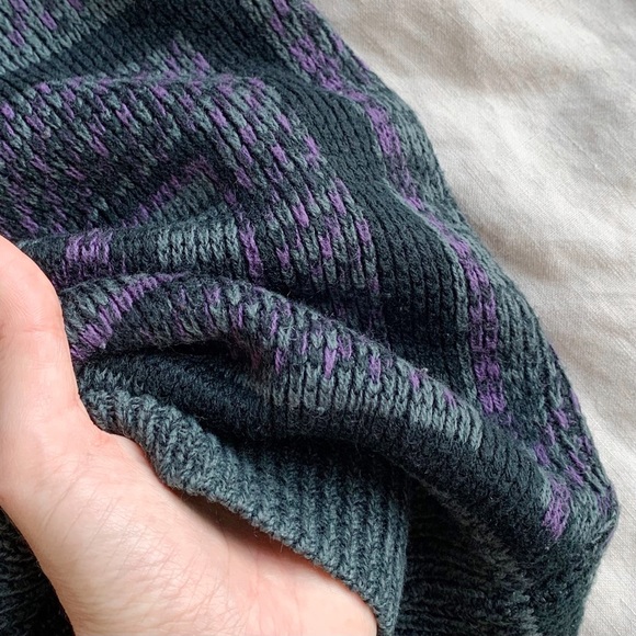 ‼️SOLD‼️Vintage patterned oversized slouchy 80s 90s knit crew neck sweater - Picture 5 of 7